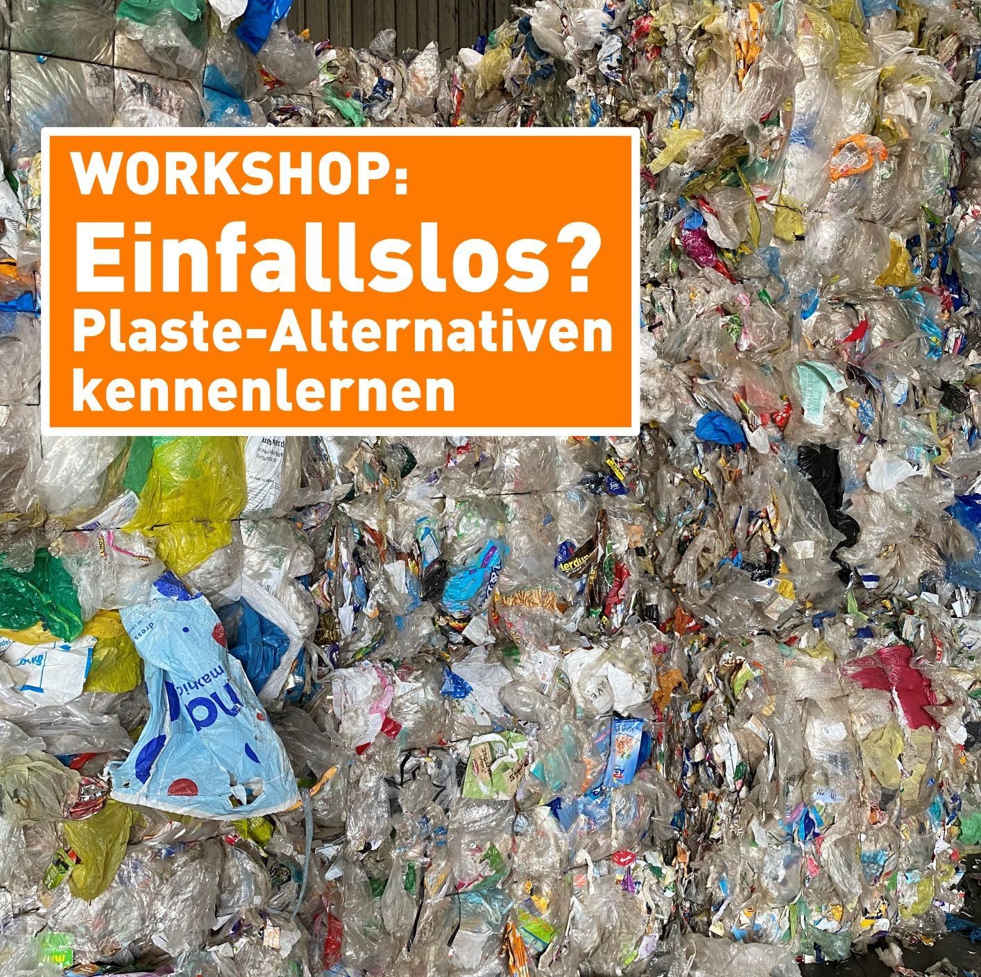 viele verschiedene Plastikabfälle zusammengepresst